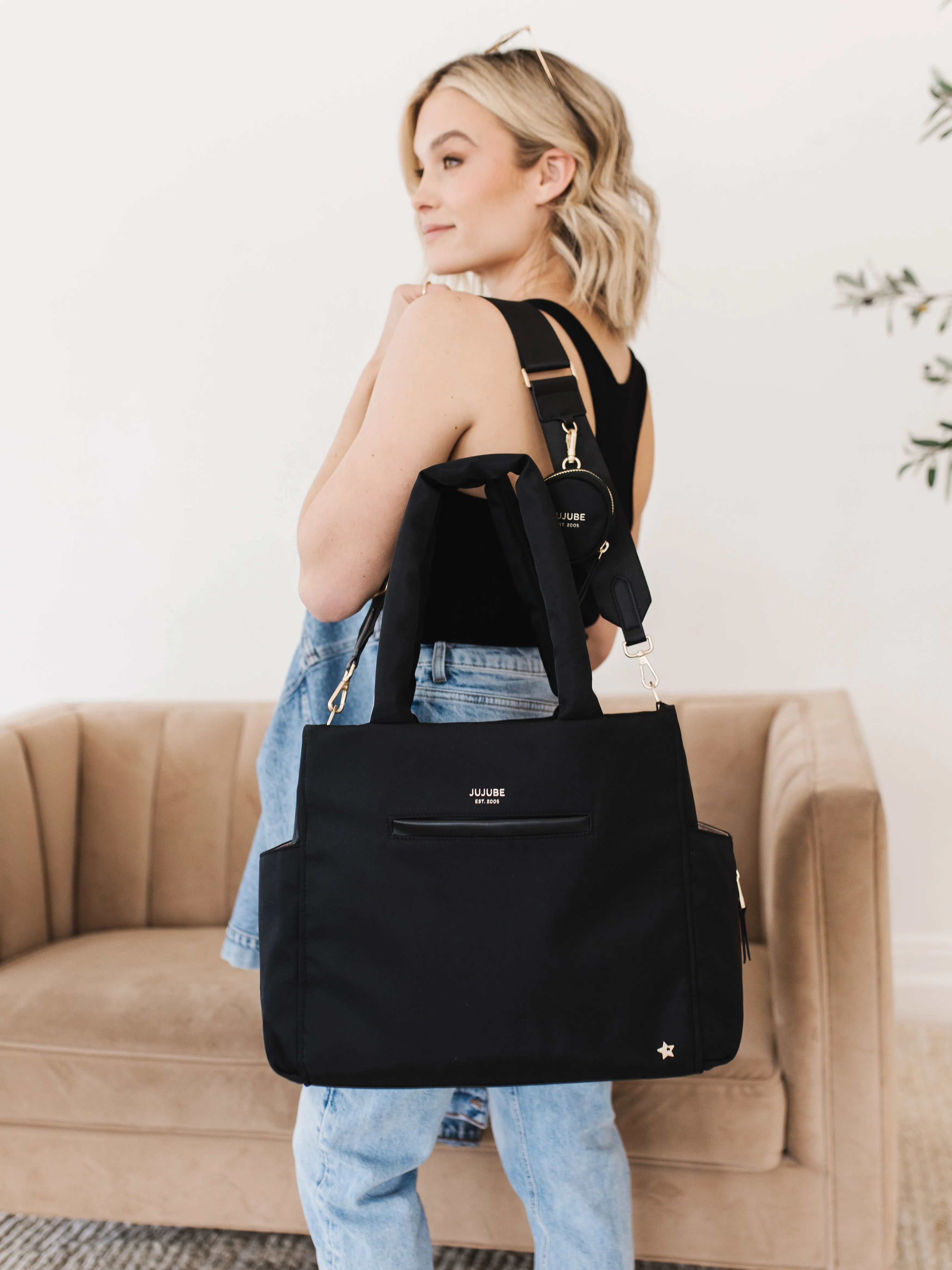JuJuBe Signature Utility-Strap Tote Bag - Black