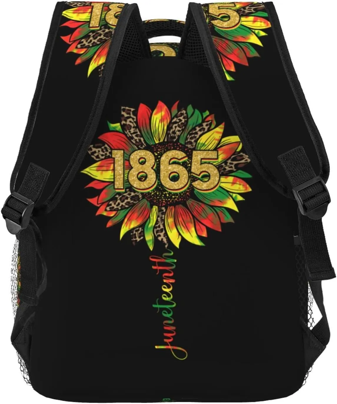 Juneteenth Black History Month Sunflower 1865 Backpack Lightweight Laptop Backpack Casual Daypack Travel Double Shoulder Bag For Women Men