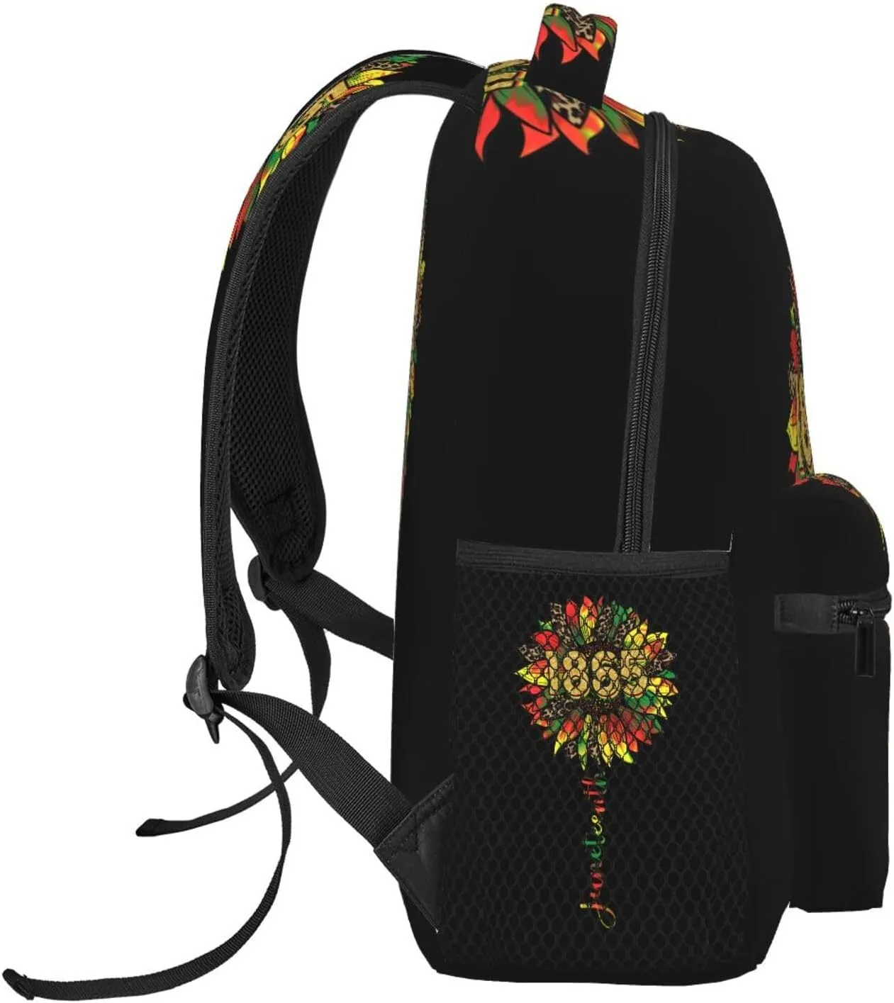 Juneteenth Black History Month Sunflower 1865 Backpack Lightweight Laptop Backpack Casual Daypack Travel Double Shoulder Bag For Women Men