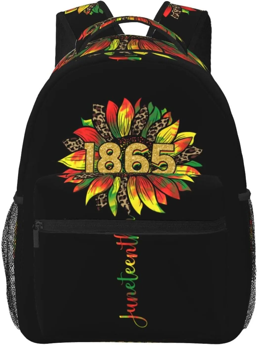 Juneteenth Black History Month Sunflower 1865 Backpack Lightweight Laptop Backpack Casual Daypack Travel Double Shoulder Bag For Women Men