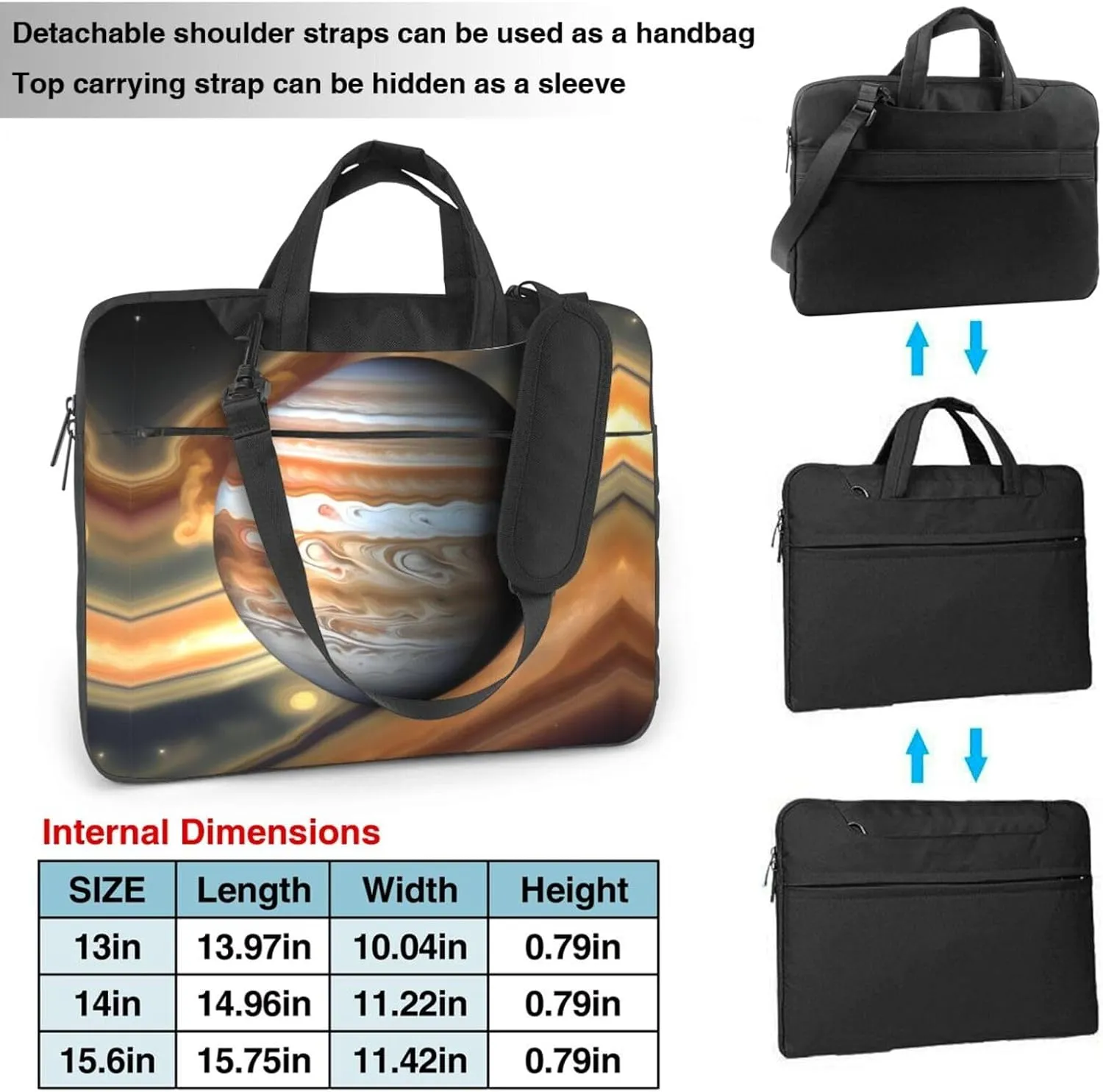 Jupiter Landscape Prints Laptop Bag - with Soft Interior, Multiple Pockets - Ideal for Men, Travel and Business