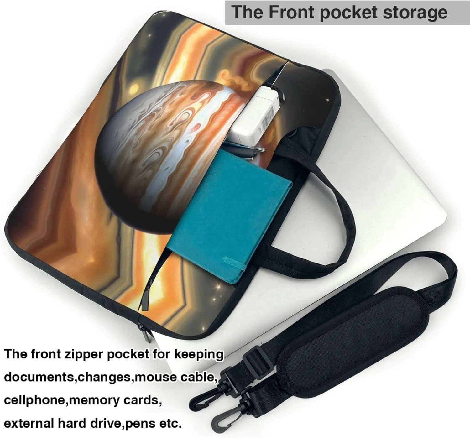 Jupiter Landscape Prints Laptop Bag - with Soft Interior, Multiple Pockets - Ideal for Men, Travel and Business