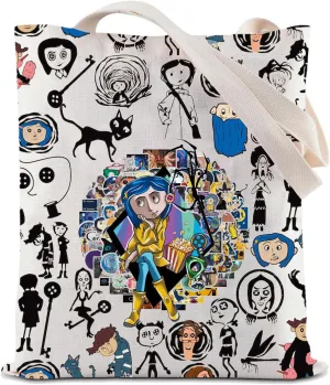 JYTAPP Fantasy Film Dreaming Tote Bag Halloween Door Secret Thriller Cartoon Movie Tote Bag Horror Fantasy Film Bag for Fans