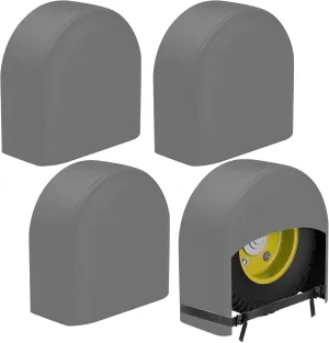 K-Musculo RV Tire Covers 4-Pack, Waterproof Wheel Covers for RV Wheel Travel Trailer Camper Truck SUV, Fit 30-32 Inch Tire Diameter (Gray)