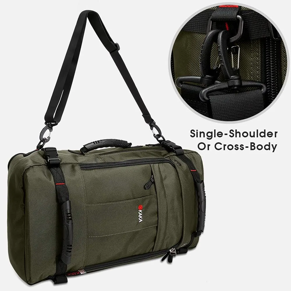KAKA Travel Backpack,Carry-On Bag Water Resistant Flight Approved Weekender duffle backpack Rucksack Daypack for Men Women (Green upgrade)