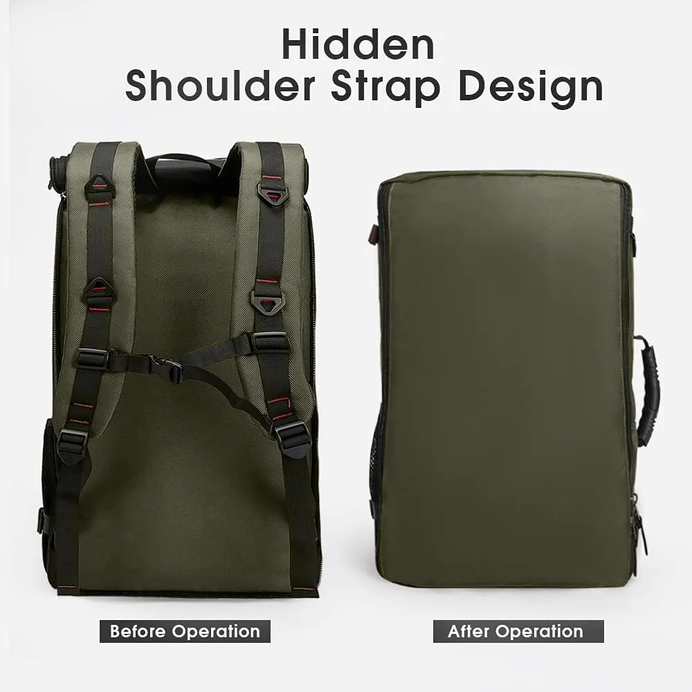 KAKA Travel Backpack,Carry-On Bag Water Resistant Flight Approved Weekender duffle backpack Rucksack Daypack for Men Women (Green upgrade)