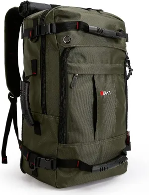 KAKA Travel Backpack,Carry-On Bag Water Resistant Flight Approved Weekender duffle backpack Rucksack Daypack for Men Women (Green upgrade)