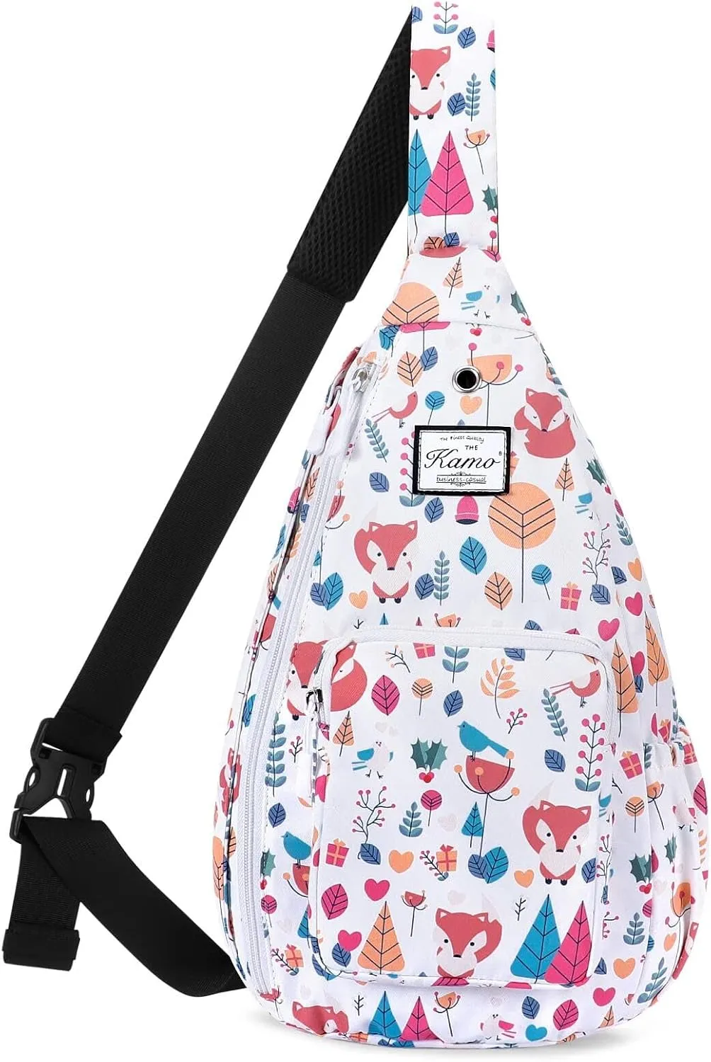Kamo Sling Backpack Chest Shoulder Bag Crossbody Cycling Travel Hiking Daypack for Men Women With Earphone Hole