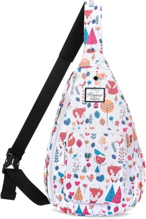 Kamo Sling Backpack Chest Shoulder Bag Crossbody Cycling Travel Hiking Daypack for Men Women With Earphone Hole