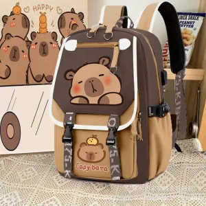 Kapibala Cartoon School Bag for Kids – Large & Light