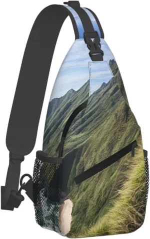 Kauai Hawaii Seashore Print Cross Chest Bag Diagonally,Sling Backpack Fashion Travel Hiking Daypack Crossbody Shoulder Bag For Men Women.