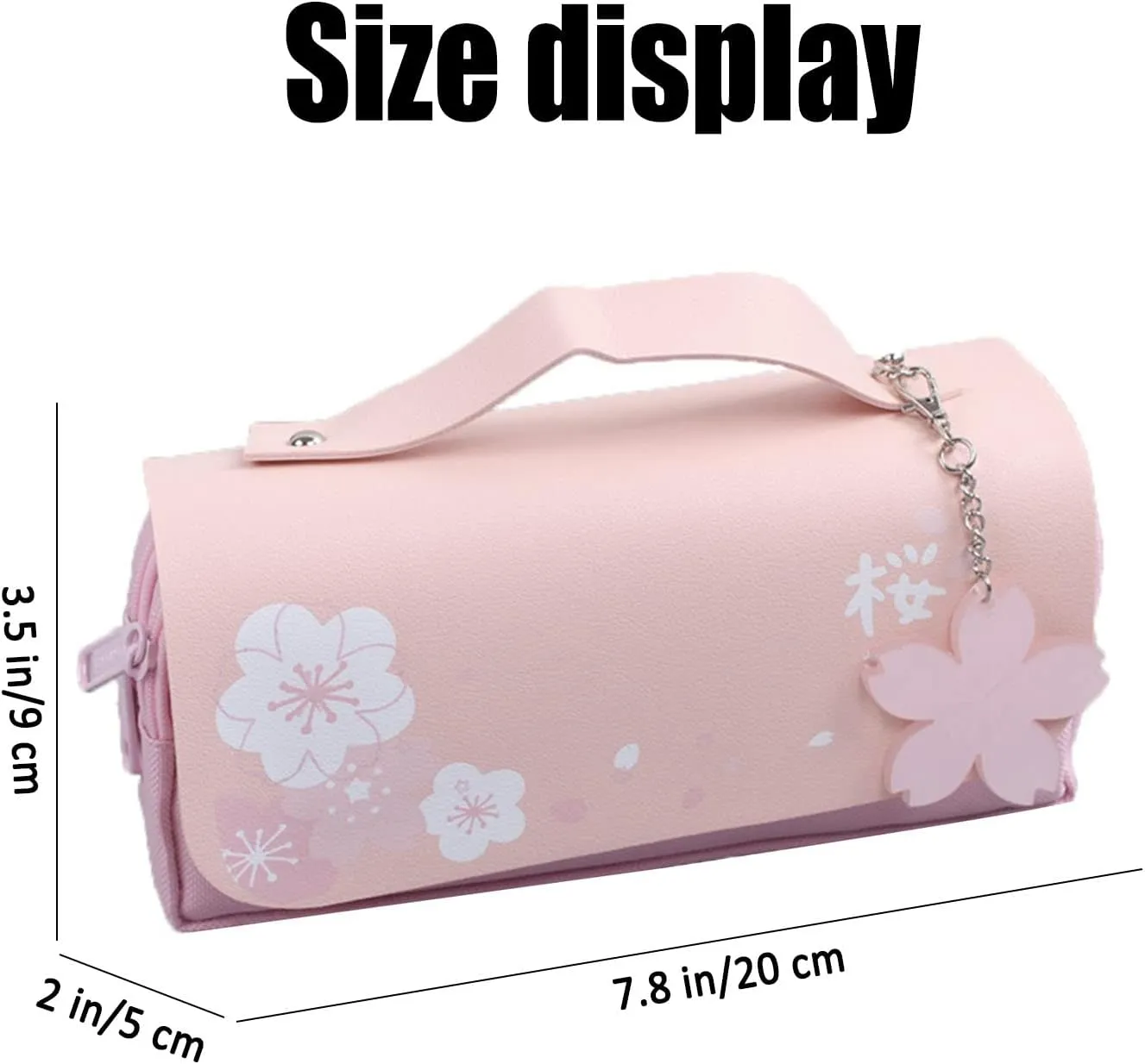 Kawaii Cherry Blossom Pencil Bag Pink Sweet Pencil Case Large Capacity Stationery Pouch School Supplies Makeup Bag