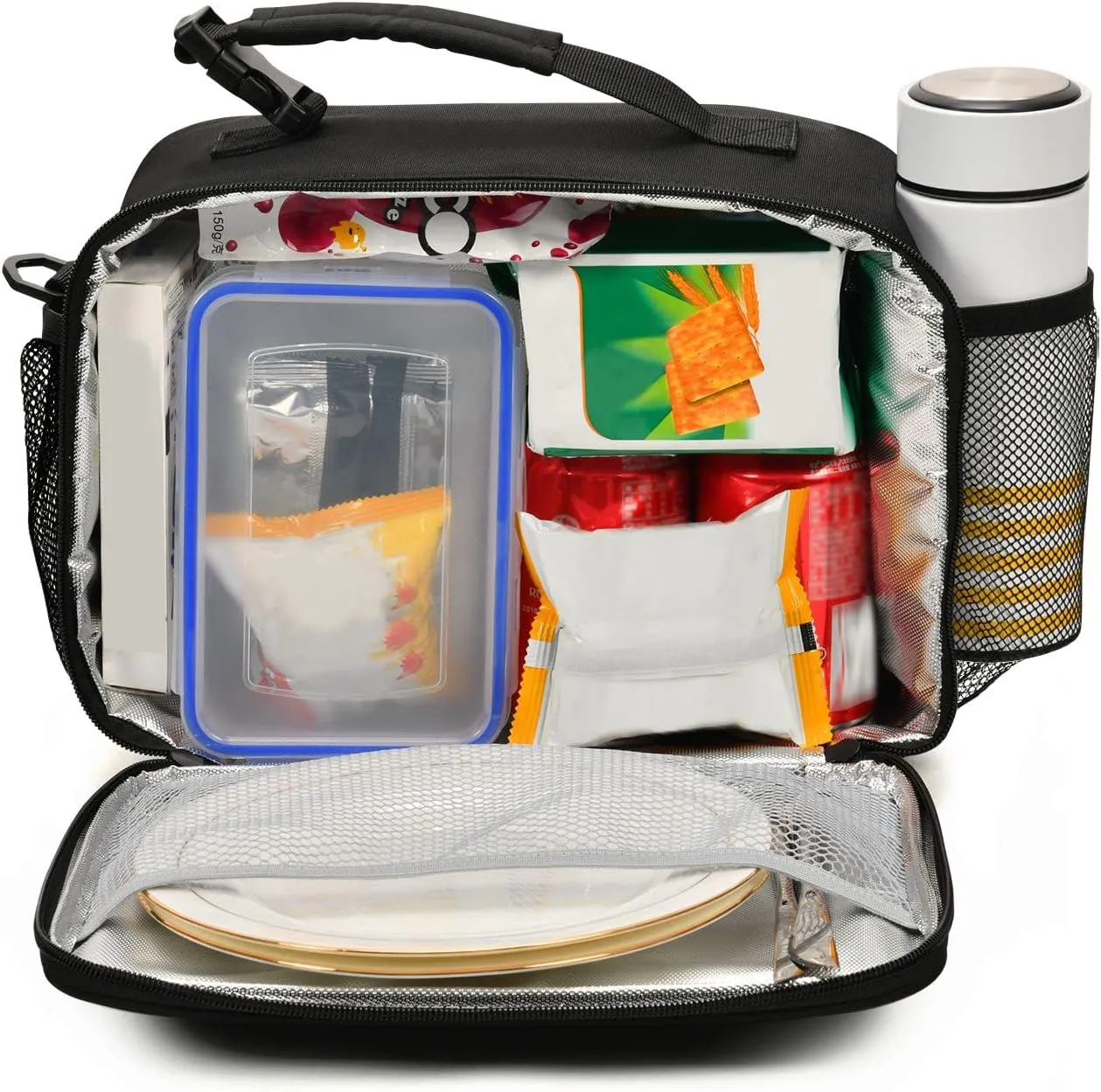 Kcldeci Orange and Brown Fashion Camo Lunch Bag for Women Men Insulated Lunch Box for Adult Reusable Lunch Tote Bag for Work, Picnic, School or Travel