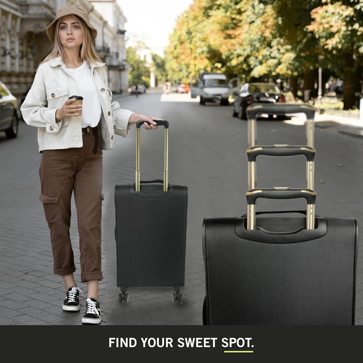 Kenneth Cole REACTION Chelsea Chevron Quilted Luggage, Black, 28-Inch Checked