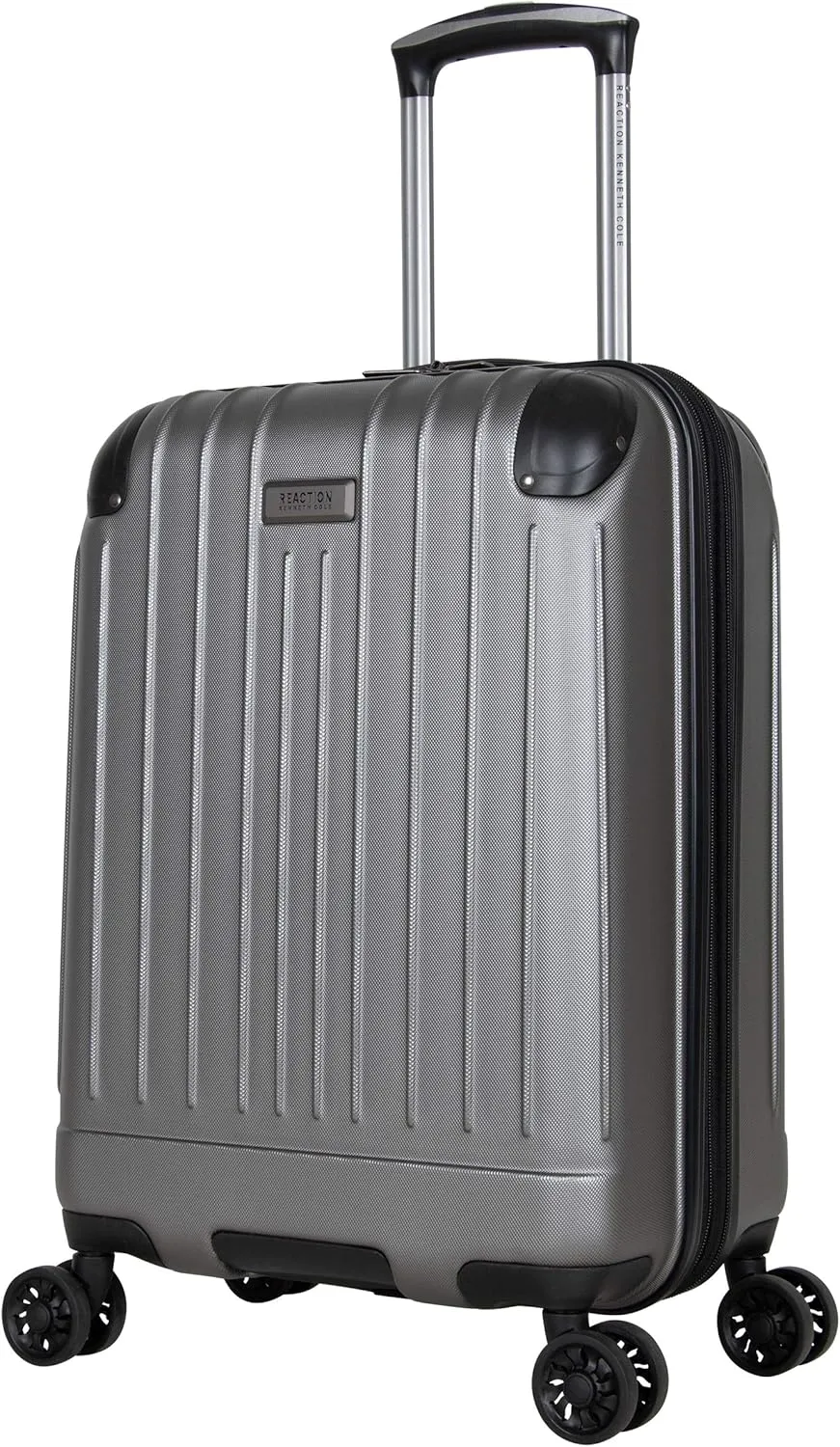Kenneth Cole Reaction Flying Axis Collection Lightweight Hardside Expandable 8-Wheel Spinner Luggage, Silver, 20-Inch Carry On