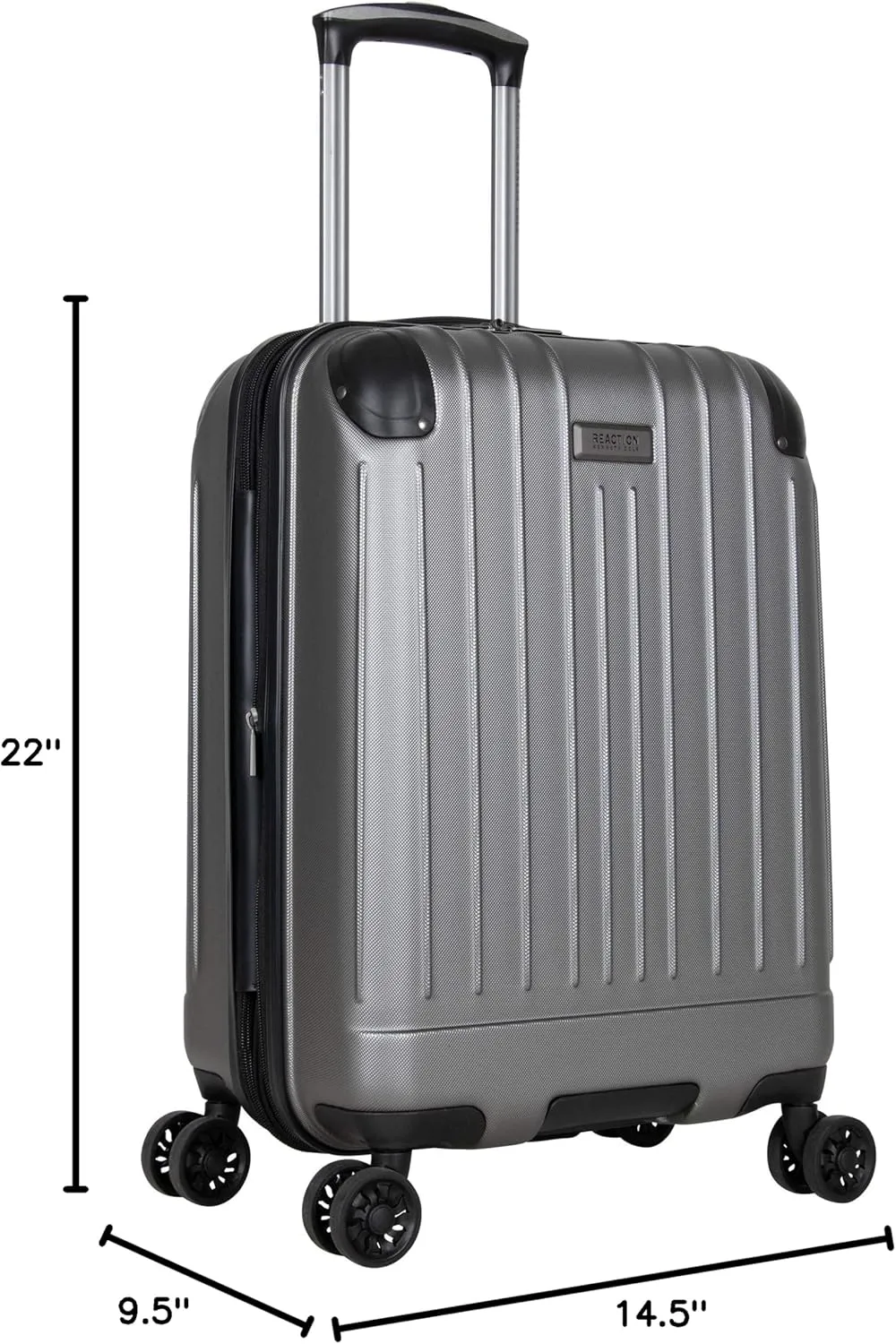 Kenneth Cole Reaction Flying Axis Collection Lightweight Hardside Expandable 8-Wheel Spinner Luggage, Silver, 20-Inch Carry On