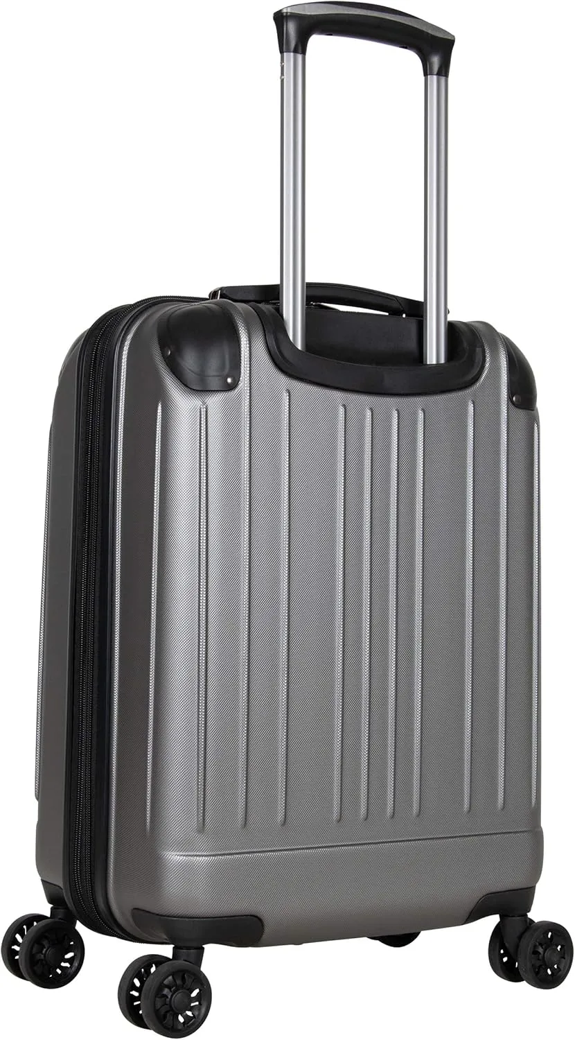 Kenneth Cole Reaction Flying Axis Collection Lightweight Hardside Expandable 8-Wheel Spinner Luggage, Silver, 20-Inch Carry On