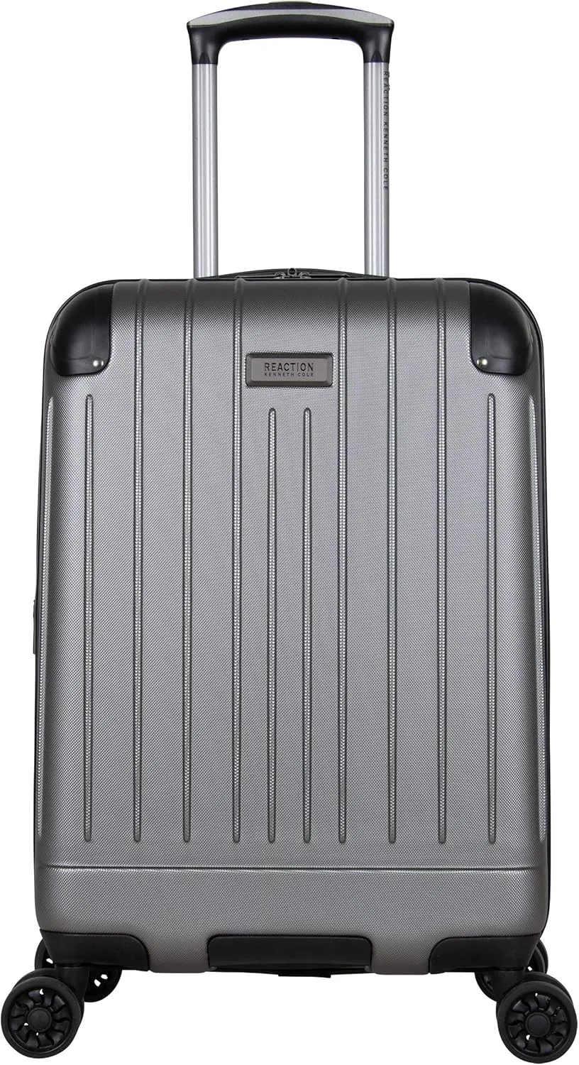 Kenneth Cole Reaction Flying Axis Collection Lightweight Hardside Expandable 8-Wheel Spinner Luggage, Silver, 20-Inch Carry On