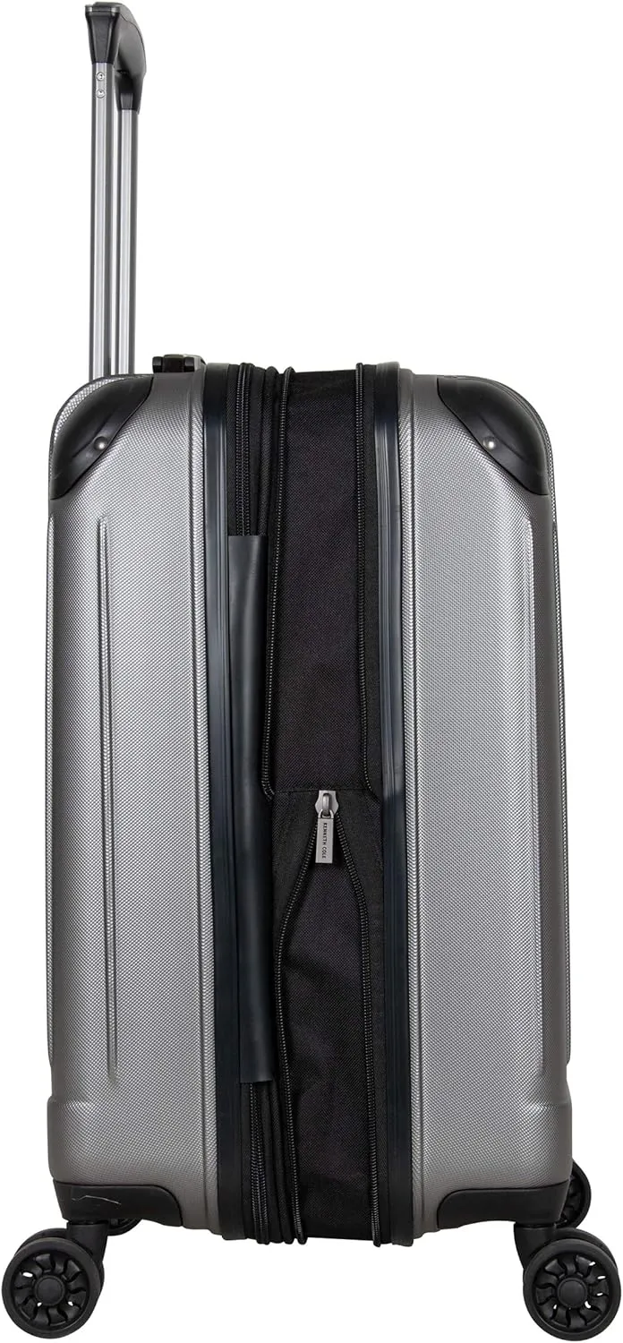 Kenneth Cole Reaction Flying Axis Collection Lightweight Hardside Expandable 8-Wheel Spinner Luggage, Silver, 20-Inch Carry On