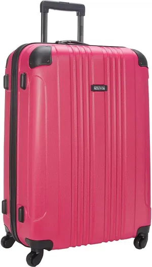 Kenneth Cole REACTION Out of Bounds Lightweight Hardshell 4-Wheel Spinner Luggage, Magenta, 28-Inch Checked