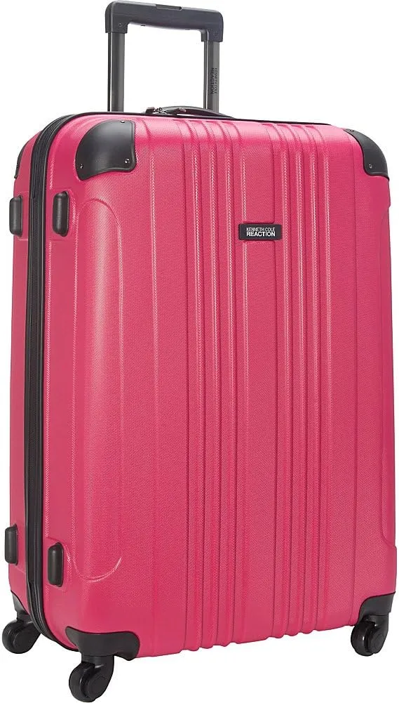 Kenneth Cole REACTION Out of Bounds Lightweight Hardshell 4-Wheel Spinner Luggage, Magenta, 28-Inch Checked