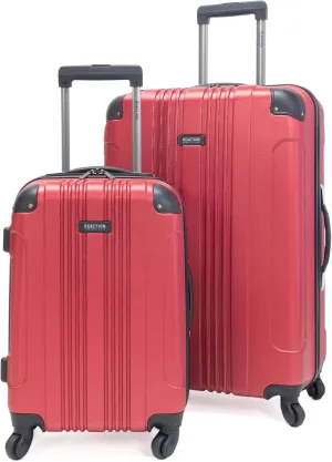 Kenneth Cole REACTION Out of Bounds Lightweight Hardshell 4-Wheel Spinner Luggage, Scarlet Red, 2-Piece Set (20" & 28")