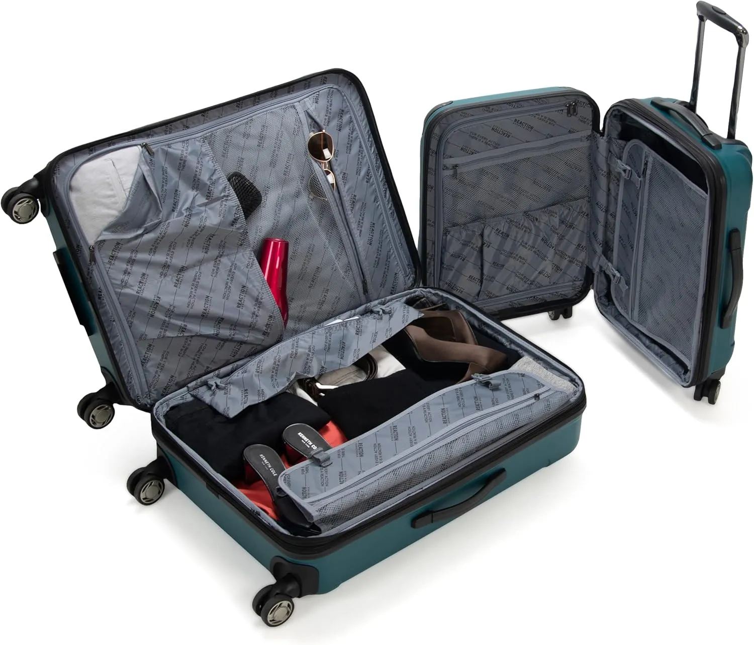 Kenneth Cole REACTION Renegade Luggage Expandable 8-Wheel Spinner Lightweight Hardside Suitcase, Botanical Green, 28-Inch Checked