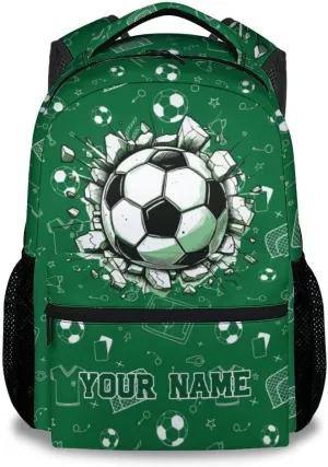 Kid Backpack for Girls - Custom Soccer Ball Bookbag - Lightweight Durable Large Capacity - 17 Inch Colorful Bookbag for School, Travel and Camp