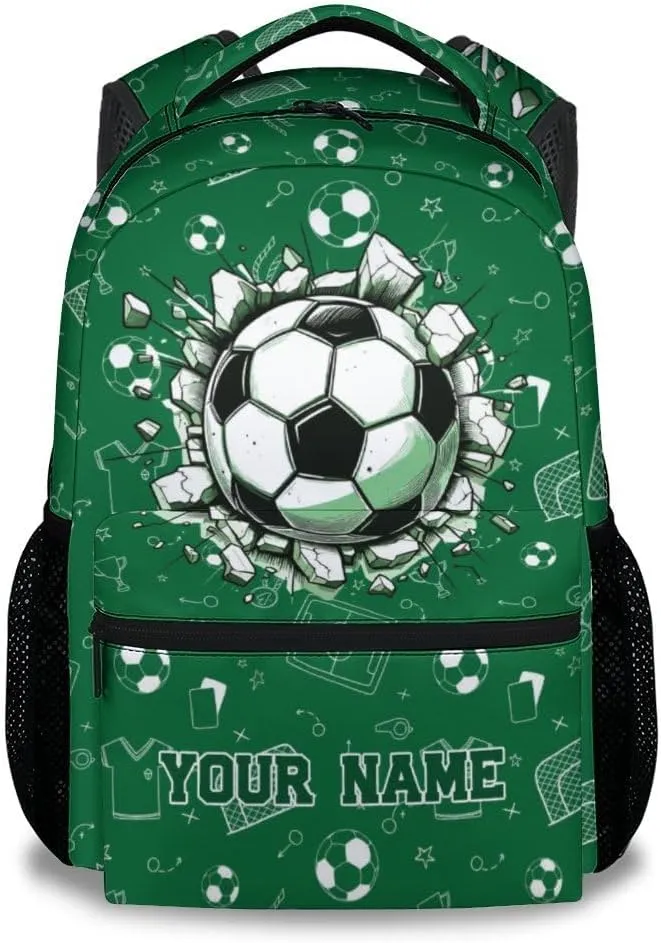 Kid Backpack for Girls - Custom Soccer Ball Bookbag - Lightweight Durable Large Capacity - 17 Inch Colorful Bookbag for School, Travel and Camp