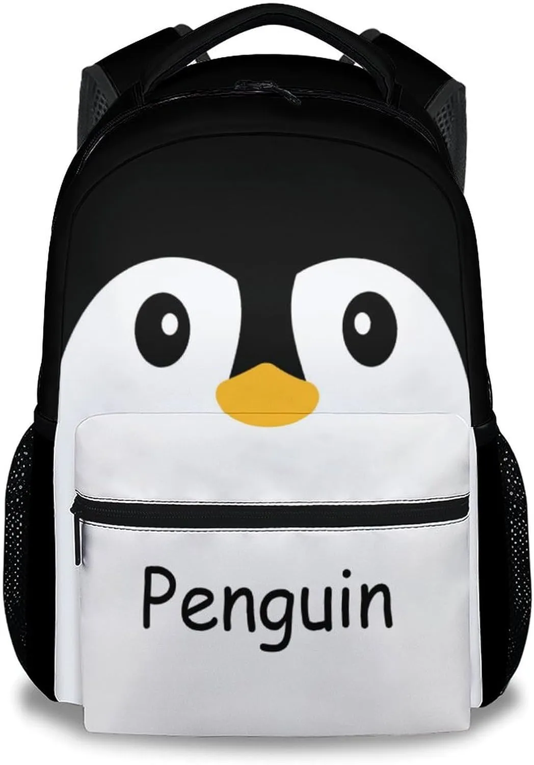 Kid Backpack for Girls - Penguin Schoolbag - Lightweight Durable Large Capacity - 17 Inch Black Bookbag for School, Travel and Camp