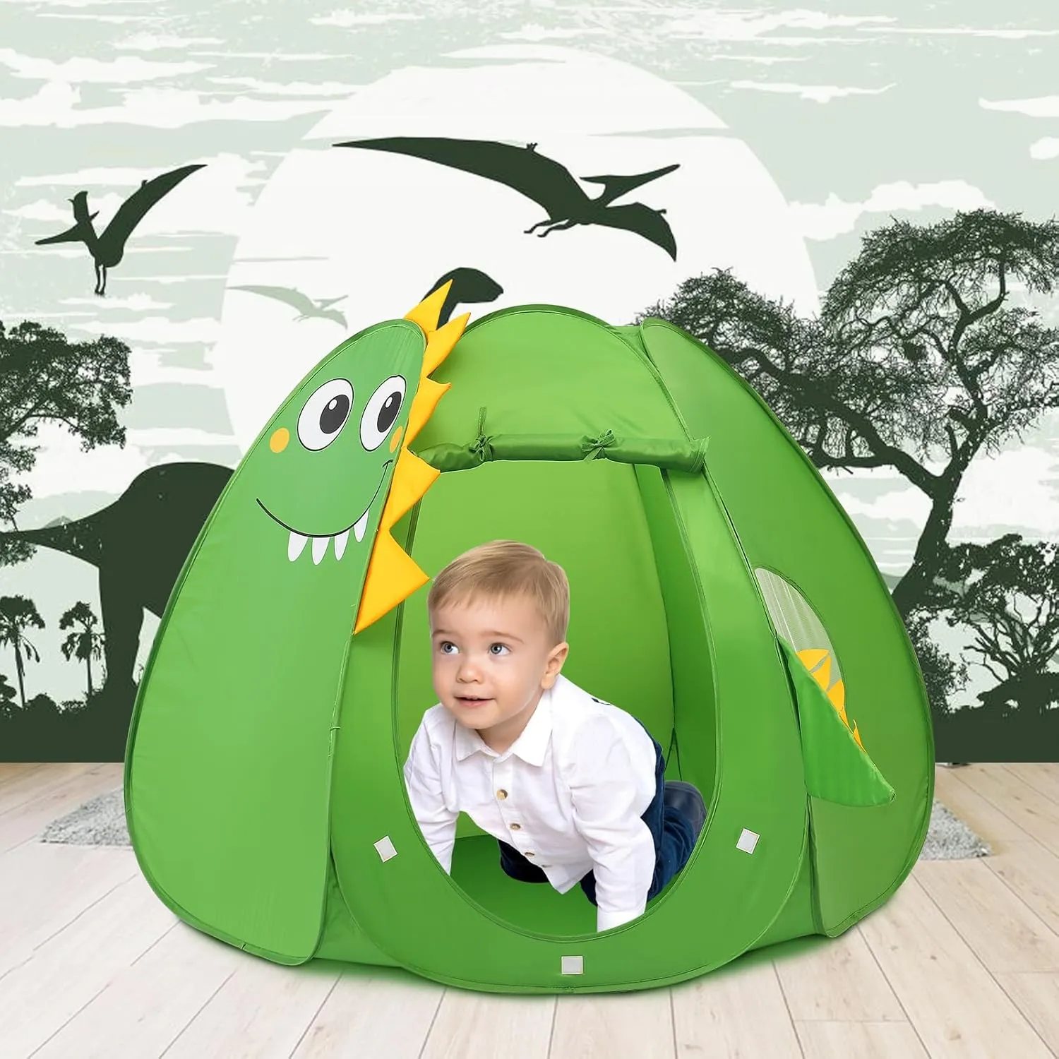 Kid Play Tent- VSUNTENT Playhouse for Toddlers Indoor and Outdoor Games House Animals Dinosaur Elephant Shark Bee Kids Tent with Tote Bag (Cartoon Dinosaur)