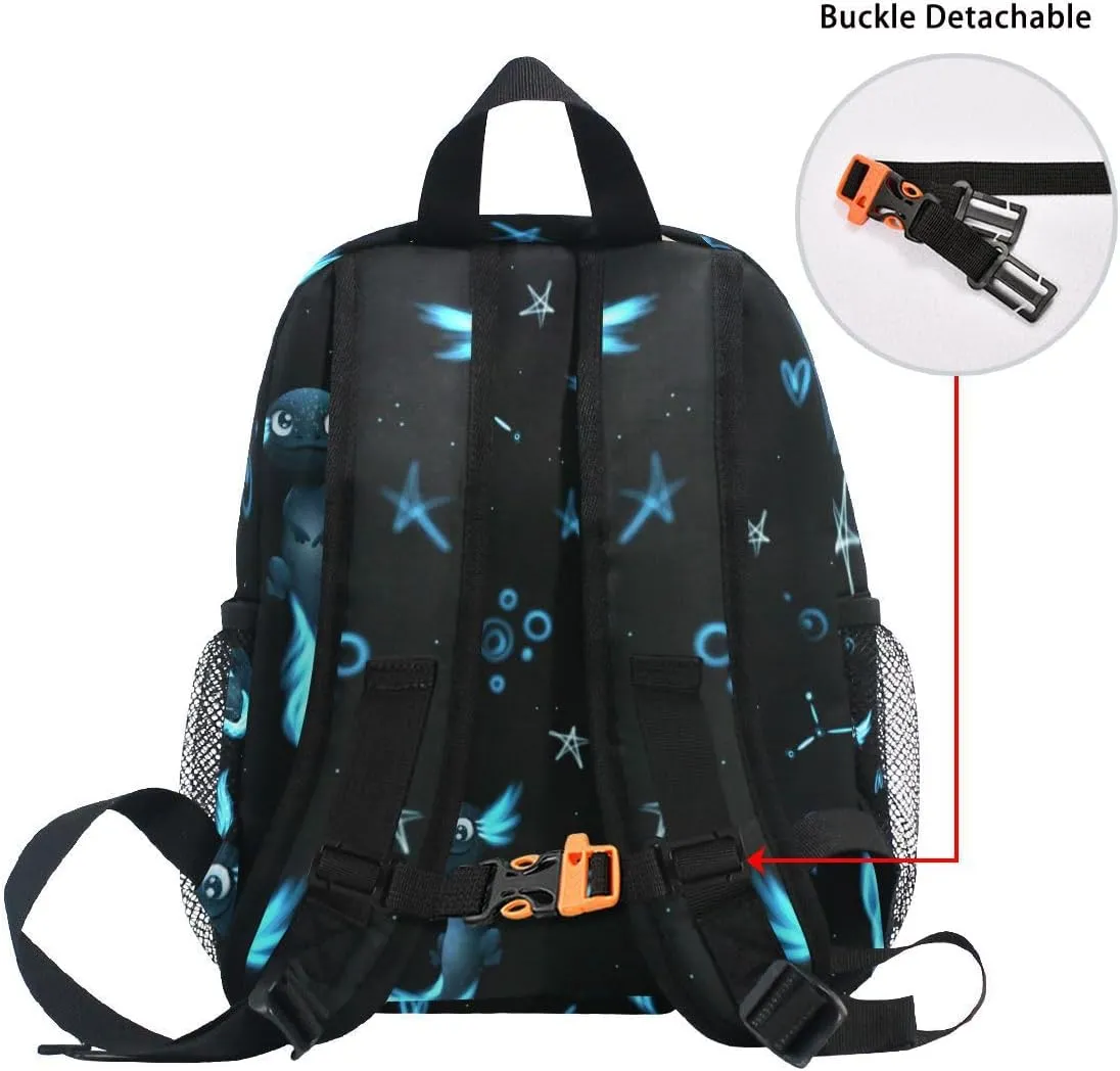 Kid's Backpack Black Axolotl Stars Toddler Backpack Preschool Bookbag for Boys Girls