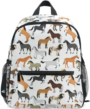 Kid's Backpack Cute Horse Toddler Backpack for Daycare Travel Preschool Bookbags for Boys Girls