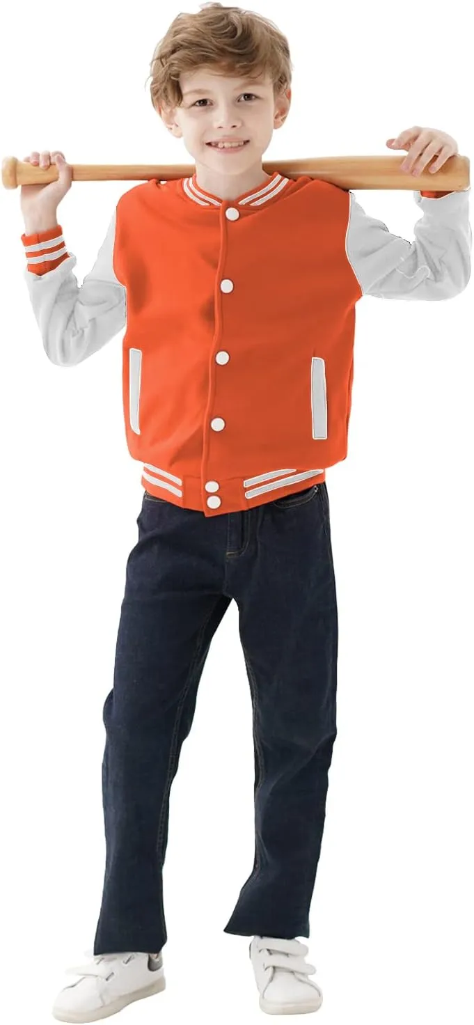 Kids Baseball Jackets Boys Girls Team Uniform Varsity Jacket Everyday Casual School Cotton Classic Clothing