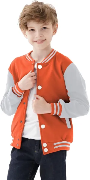 Kids Baseball Jackets Boys Girls Team Uniform Varsity Jacket Everyday Casual School Cotton Classic Clothing