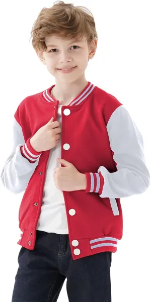Kids Baseball Jackets Boys Girls Team Uniform Varsity Jacket Everyday Casual School Cotton Classic Clothing