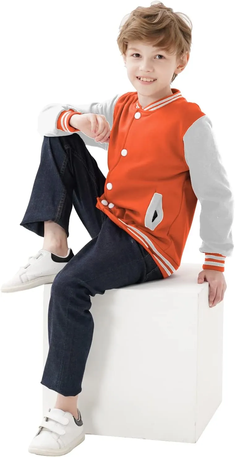 Kids Baseball Jackets Boys Girls Team Uniform Varsity Jacket Everyday Casual School Cotton Classic Clothing
