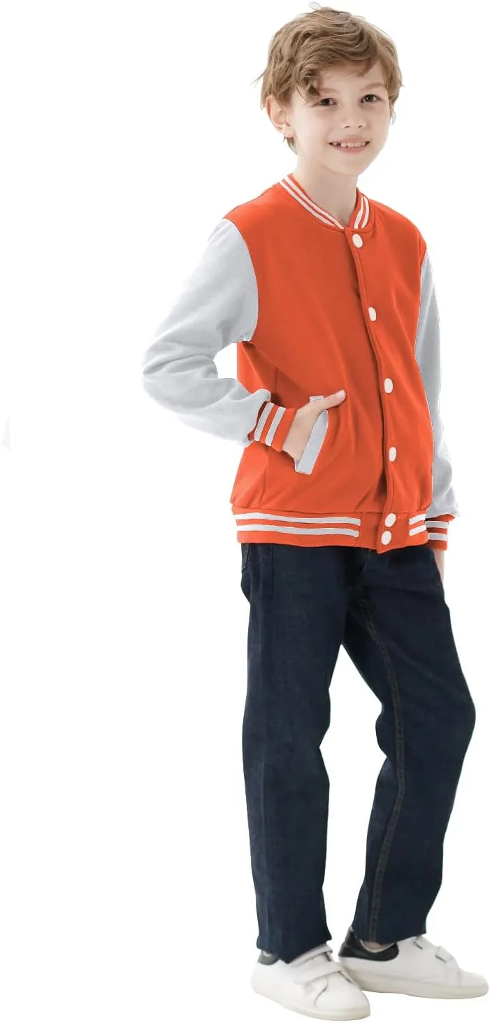 Kids Baseball Jackets Boys Girls Team Uniform Varsity Jacket Everyday Casual School Cotton Classic Clothing