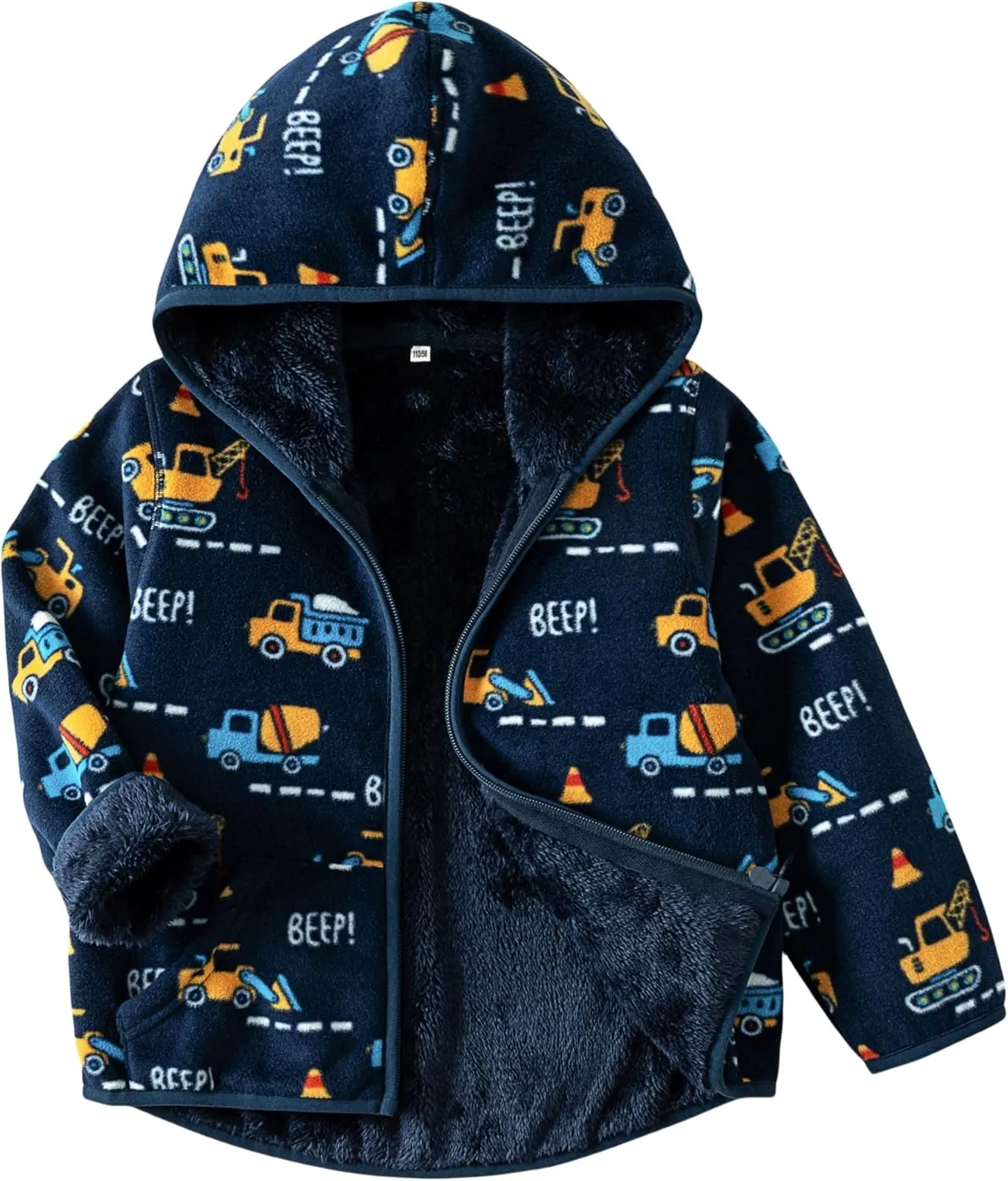 Kids Boys Girls Polar Fleece Jacket with Hood Toddler Outerwear Warm Autumn Winter Coat 2-9Years