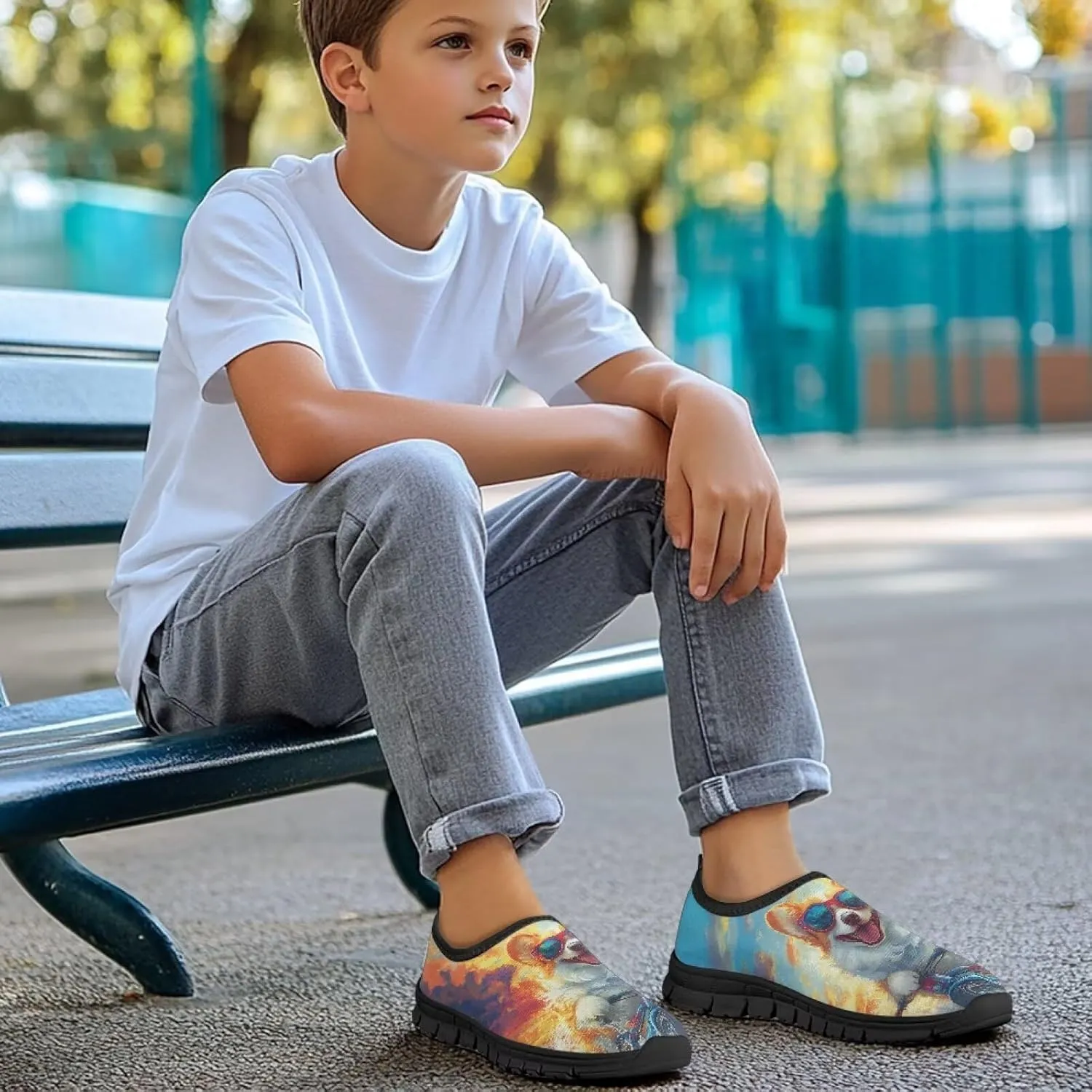 Kids Casual Shoes Boys Girls Slip on Shoes Outdoor Comfortable Loafer Lightweight Tennis Shoes for Little Kids SizeUS 11-15