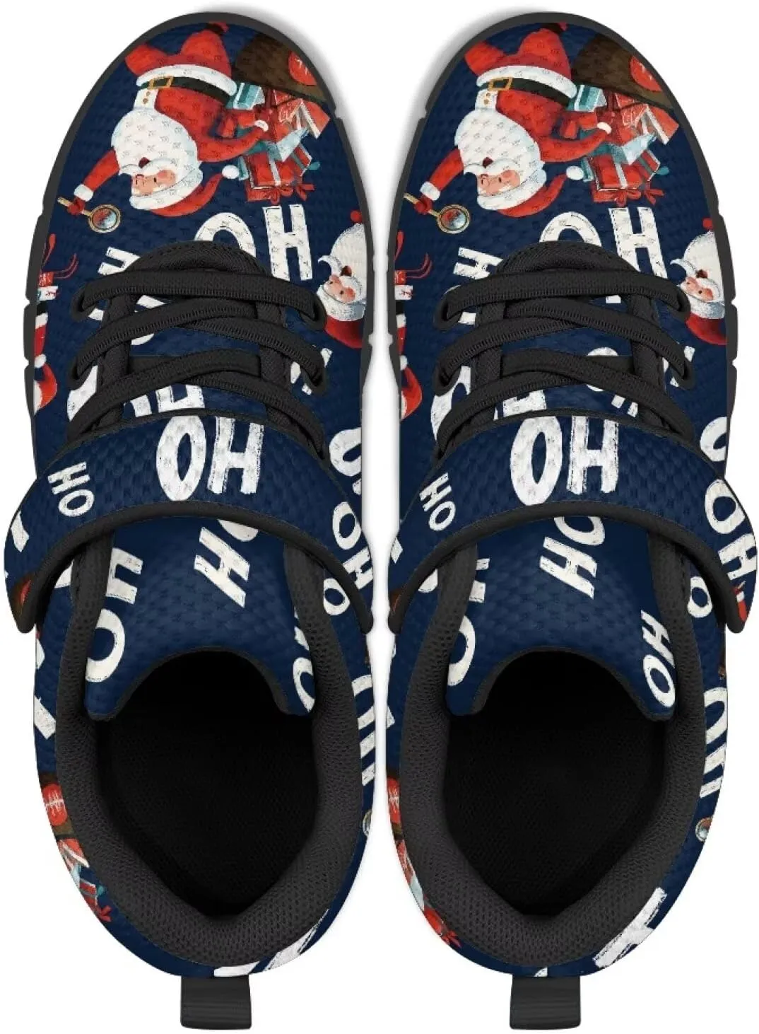 Kids Christmas Shoes Comfortable Breathable Hook and Loops Strap Athletic Running Shoes for Litter Kids Lightweight Non-Slip Outdoor School Sport Sneaker for Big Kids US 11-15