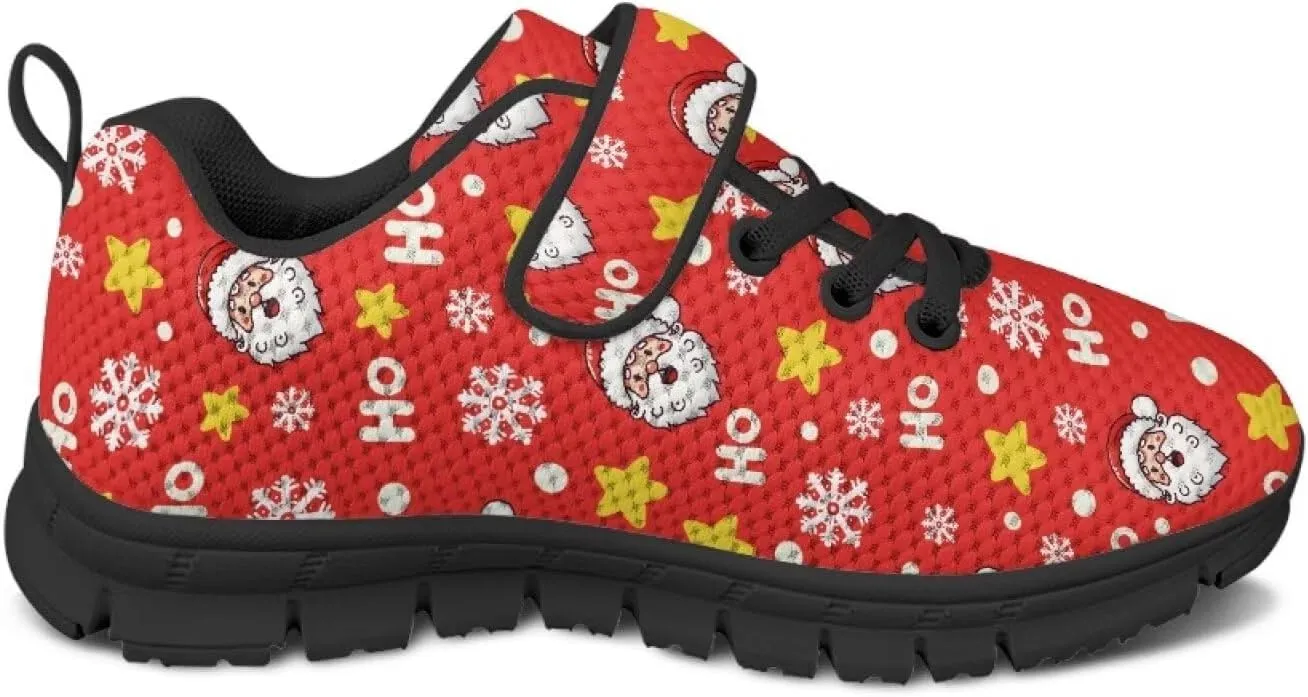 Kids Christmas Shoes Comfortable Breathable Hook and Loops Strap Athletic Running Shoes for Litter Kids Lightweight Non-Slip Outdoor School Sport Sneaker for Big Kids US 11-15