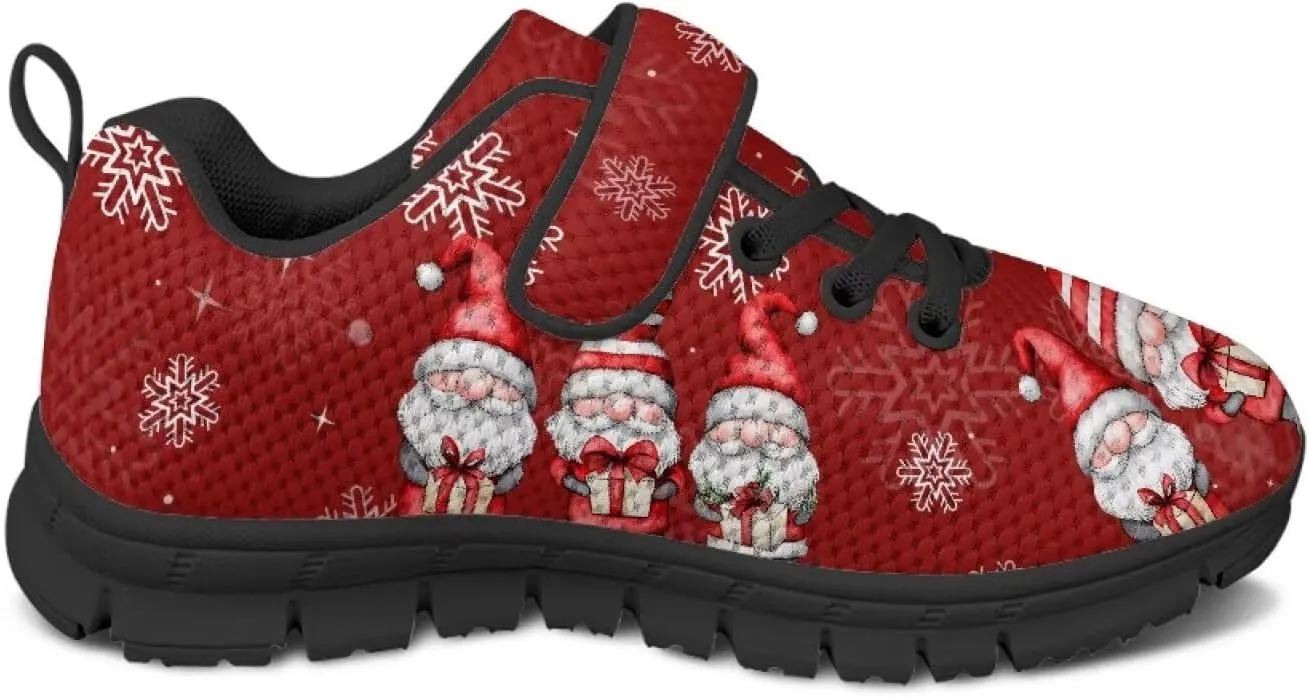 Kids Christmas Shoes Comfortable Breathable Hook and Loops Strap Athletic Running Shoes for Litter Kids Lightweight Non-Slip Outdoor School Sport Sneaker for Big Kids US 11-15