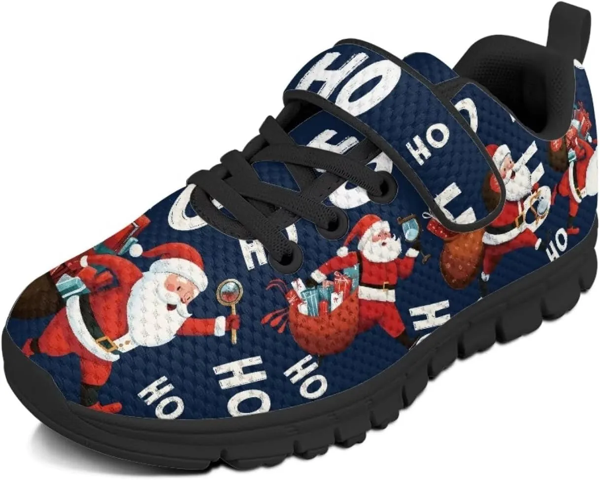 Kids Christmas Shoes Comfortable Breathable Hook and Loops Strap Athletic Running Shoes for Litter Kids Lightweight Non-Slip Outdoor School Sport Sneaker for Big Kids US 11-15