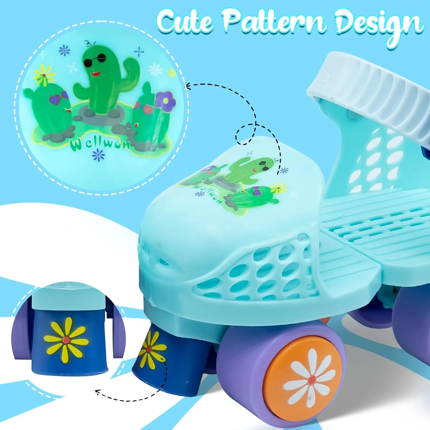 Kids Roller Skate for Girls Boys Age 2-5 Years Old, Adjustable Toddler Rollerskates, Children Beginner Roller Skate