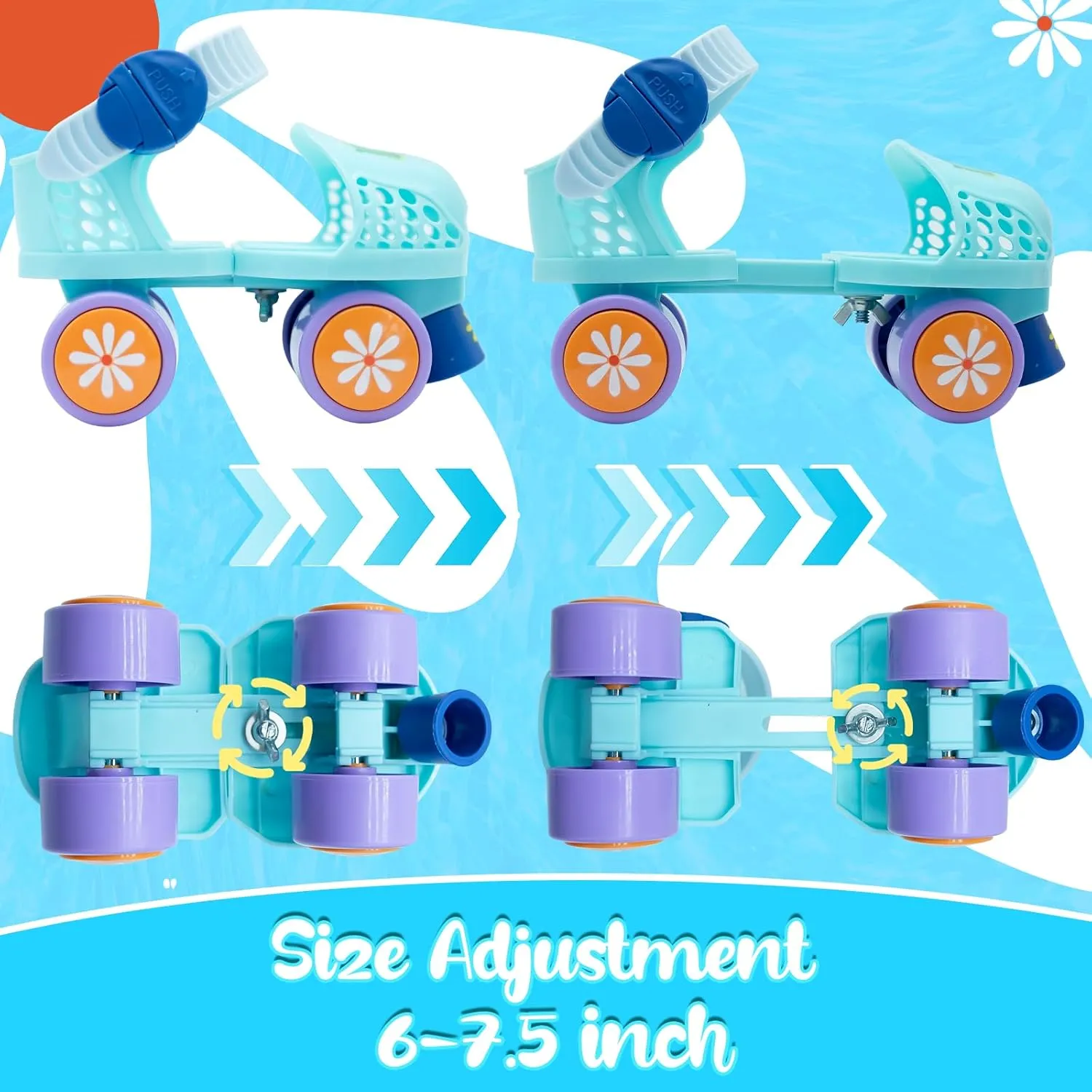 Kids Roller Skate for Girls Boys Age 2-5 Years Old, Adjustable Toddler Rollerskates, Children Beginner Roller Skate