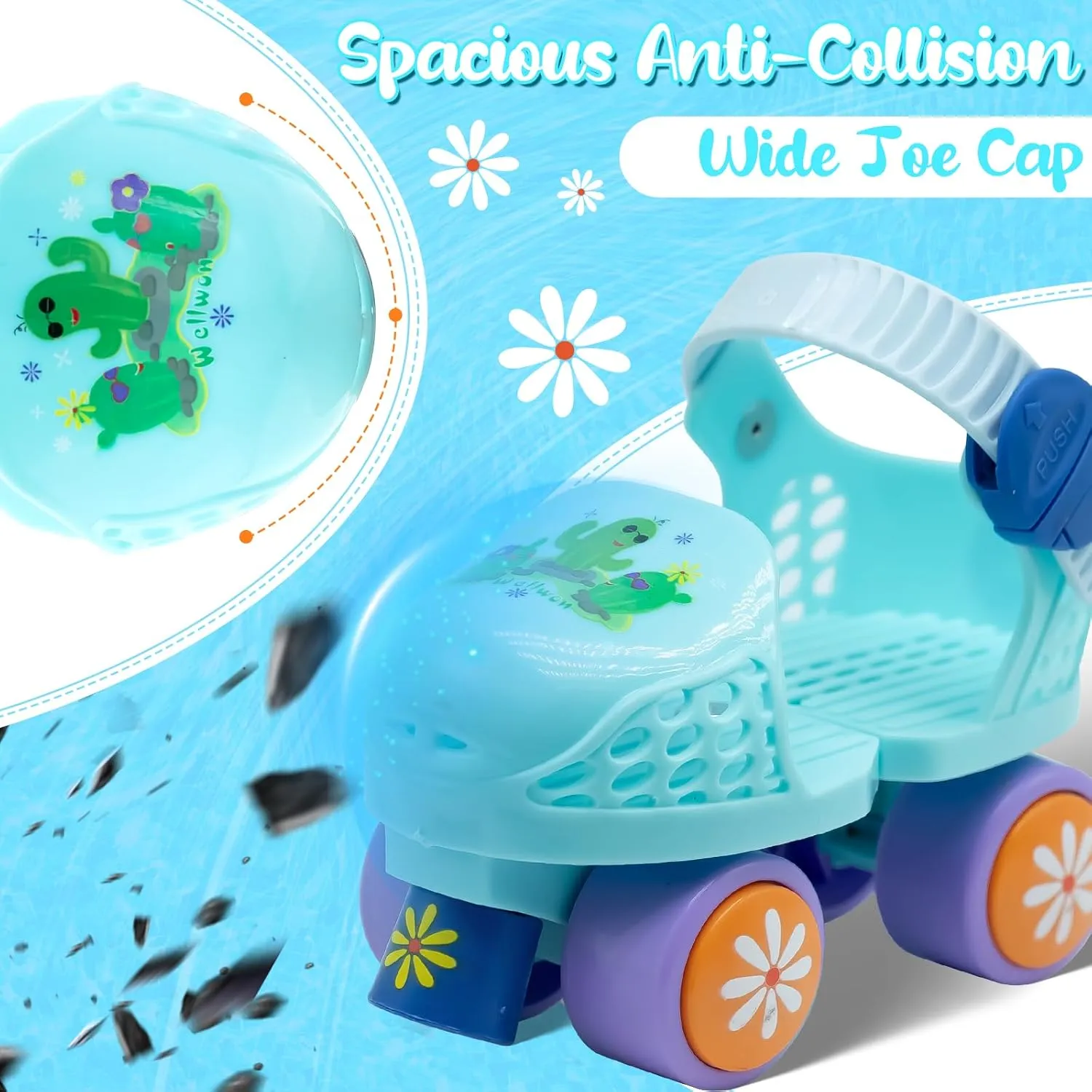 Kids Roller Skate for Girls Boys Age 2-5 Years Old, Adjustable Toddler Rollerskates, Children Beginner Roller Skate