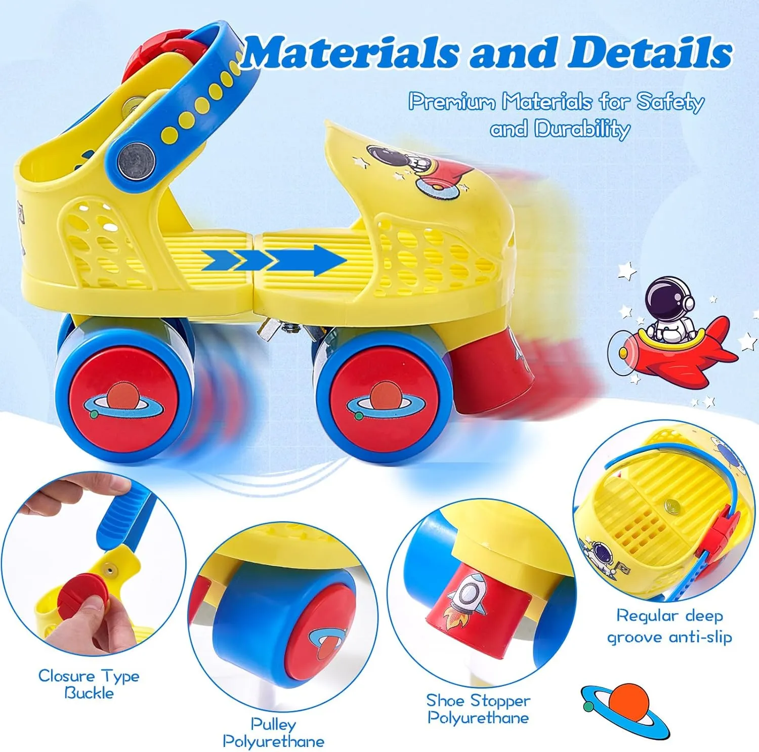 Kids Roller Skates for Girls and Boys Age 2-4 Years Old,Adjustable Quad Toddler Children Beginner Roller Skates