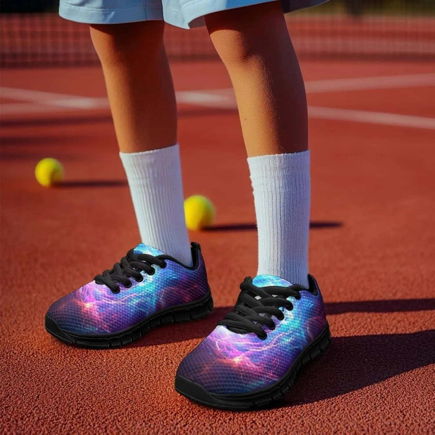 Kids Shoes for Boys Lightweight Athletic Running Shoes Toy Car Print Tennis Shoes Non Slip Breathable Mesh School Sports Sneakers