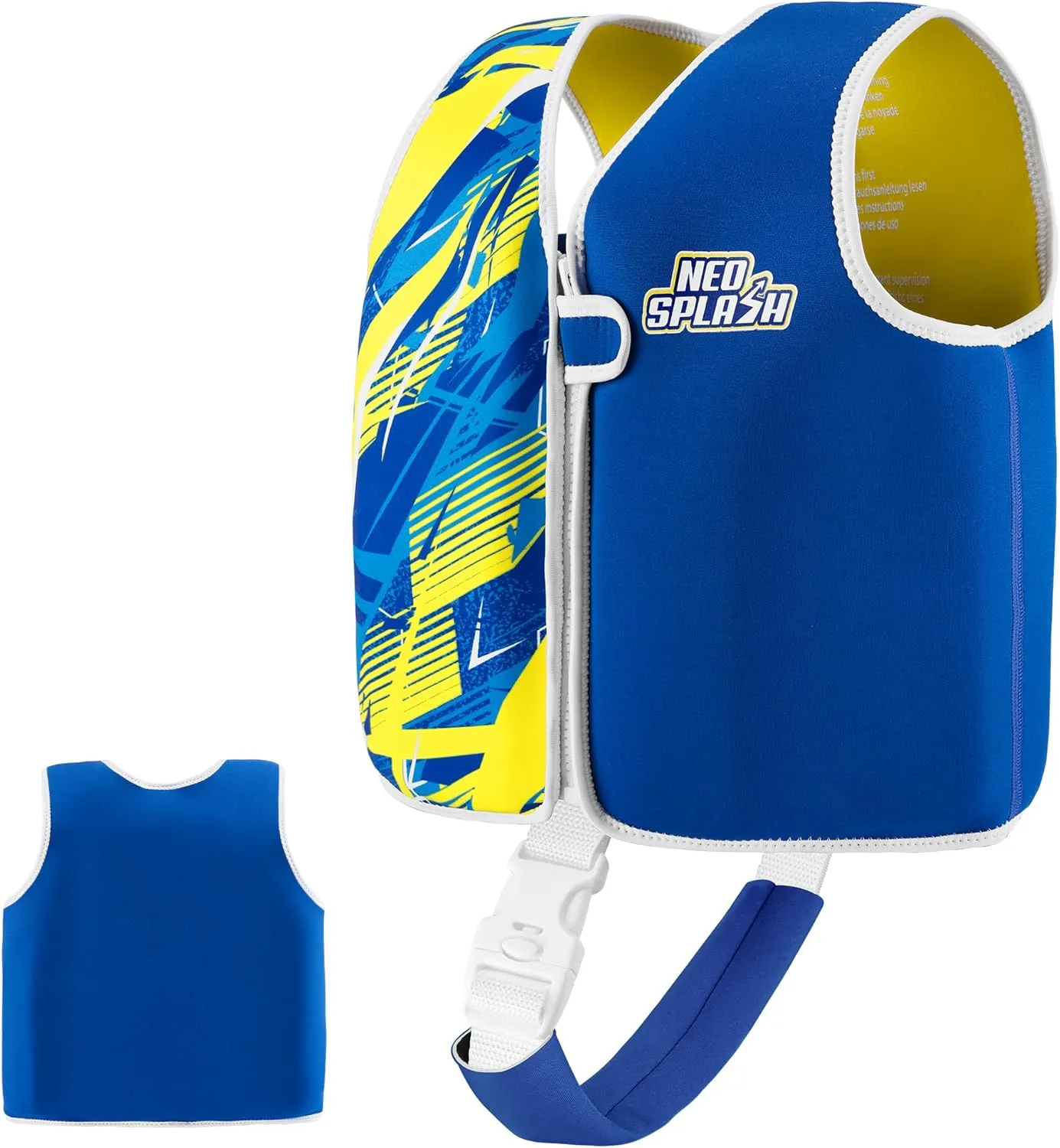 Kids Swim Vest Neoprene Swimming Aid with Adjustable Safety Strap for Age 1-3 and 3-6